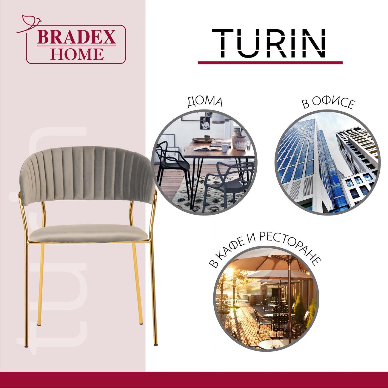 Стул Bradex Turin латте с золотыми ножками