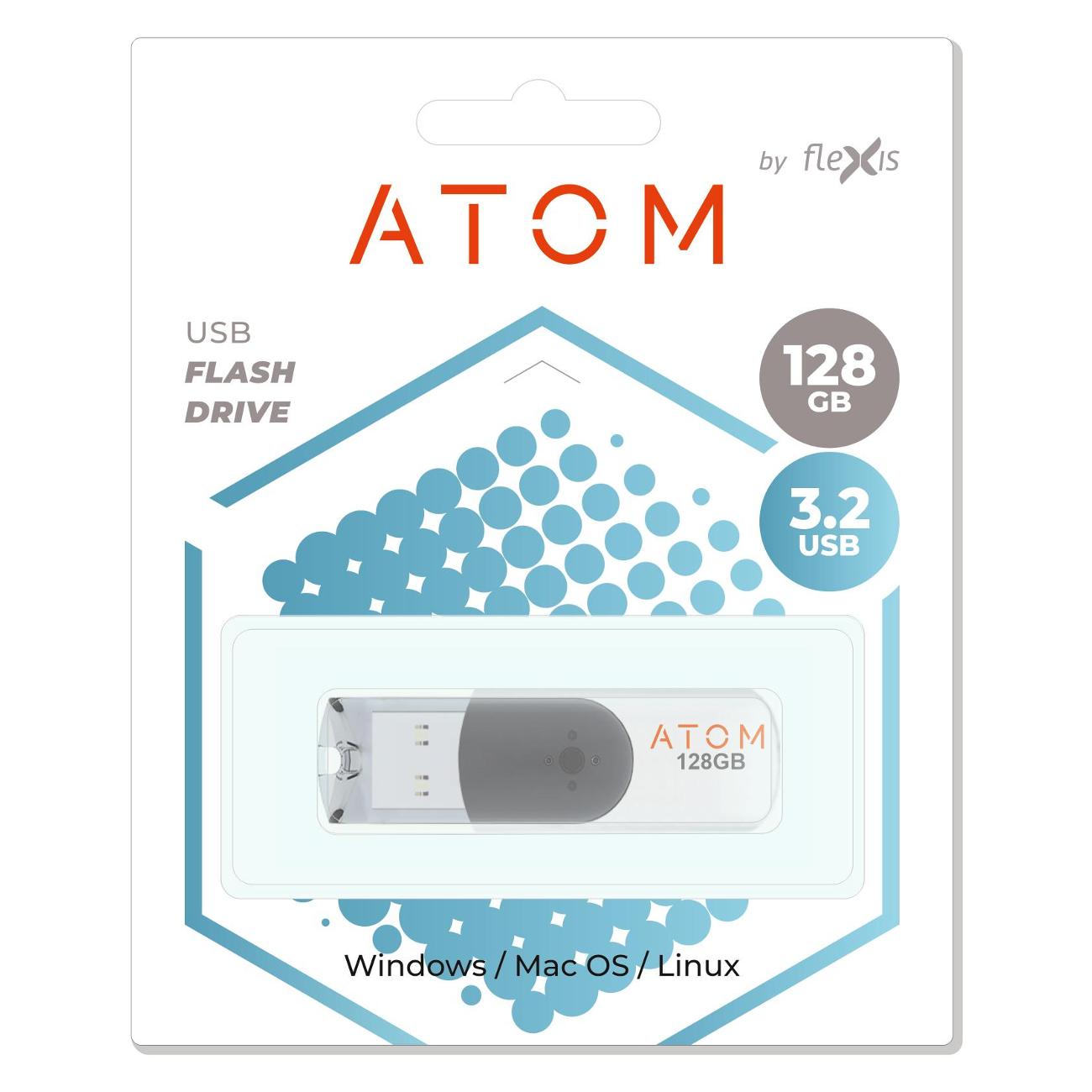 Флеш-диск Atom AUSB3SW 128GB USB3.2 AUSB3SW/128GB белый