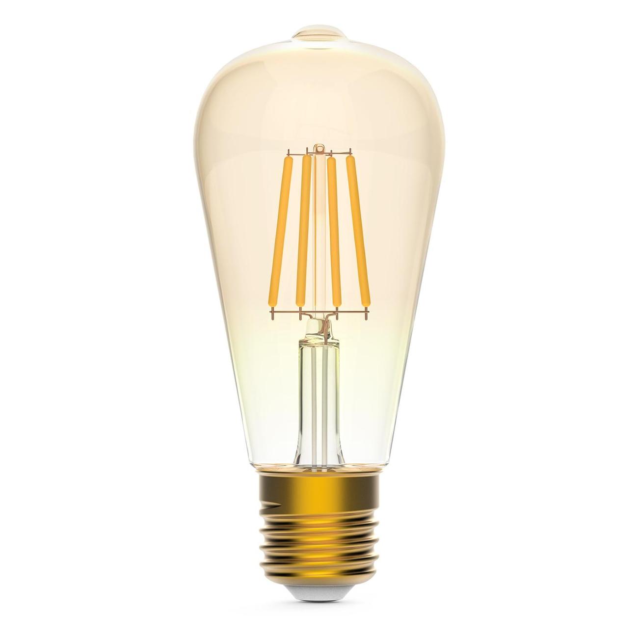 Умная лампочка Gauss Smart Home DIM+CCT E27 ST64 Gold. 6,5W 2000-5500К