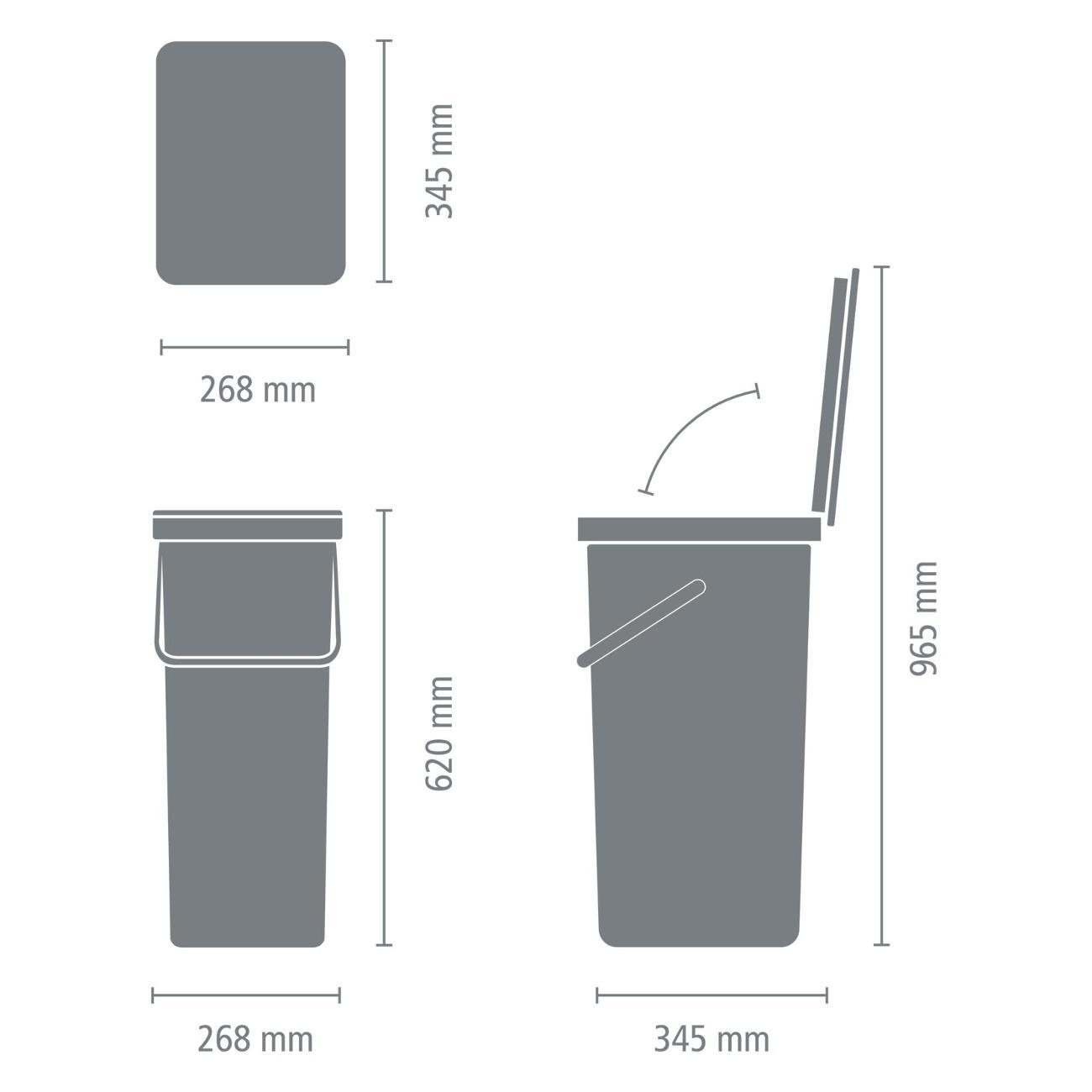 Ведро-туалет Brabantia Sort & Go 212826 голубой
