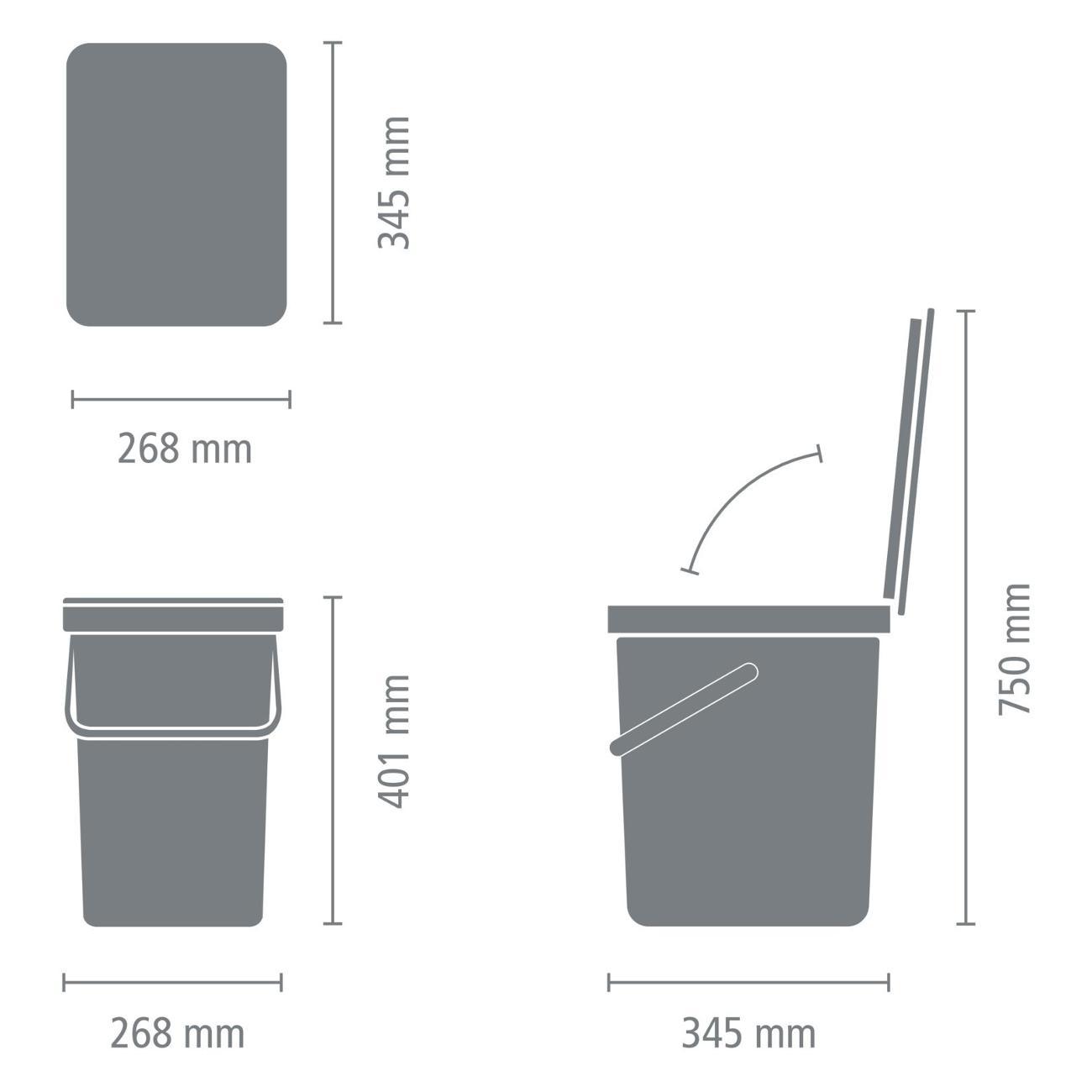 Ведро-туалет Brabantia Sort & Go 212765 голубой