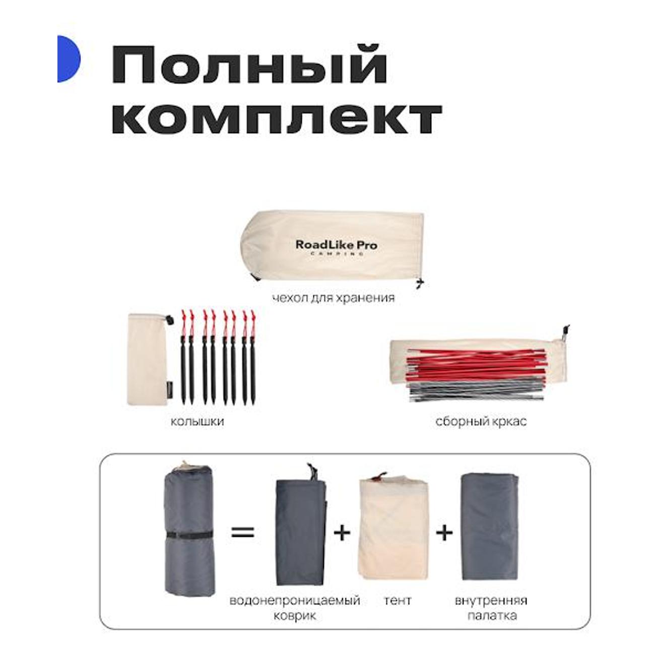 Палатка туристическая RoadLike Pro Triple Light