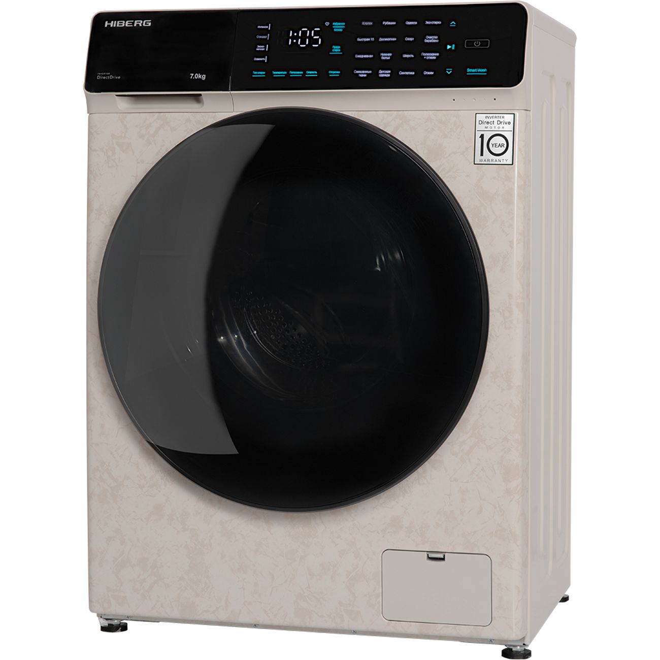 Стиральная машина узкая Hiberg i-DDQ9 - 712 Ym Marble