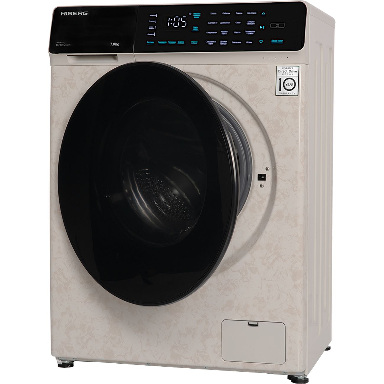 Стиральная машина узкая Hiberg i-DDQ9 - 712 Ym Marble