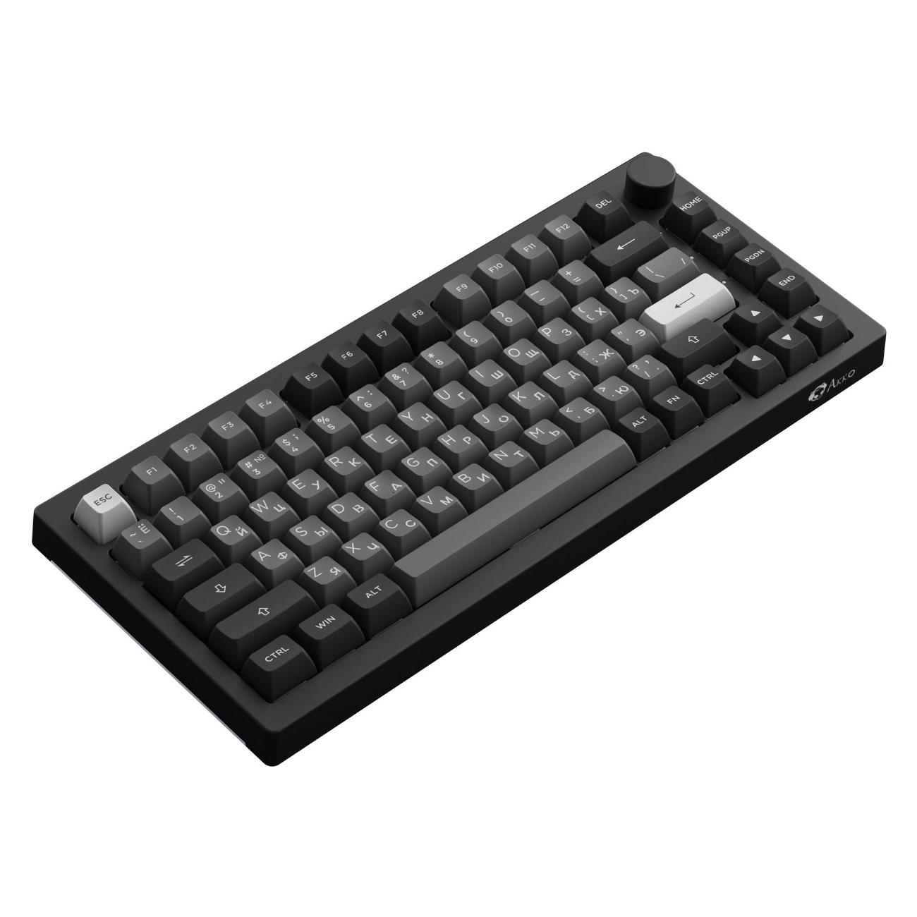 Игровая клавиатура Akko 5075B Plus Black&Sliver V3 Cream Yellow