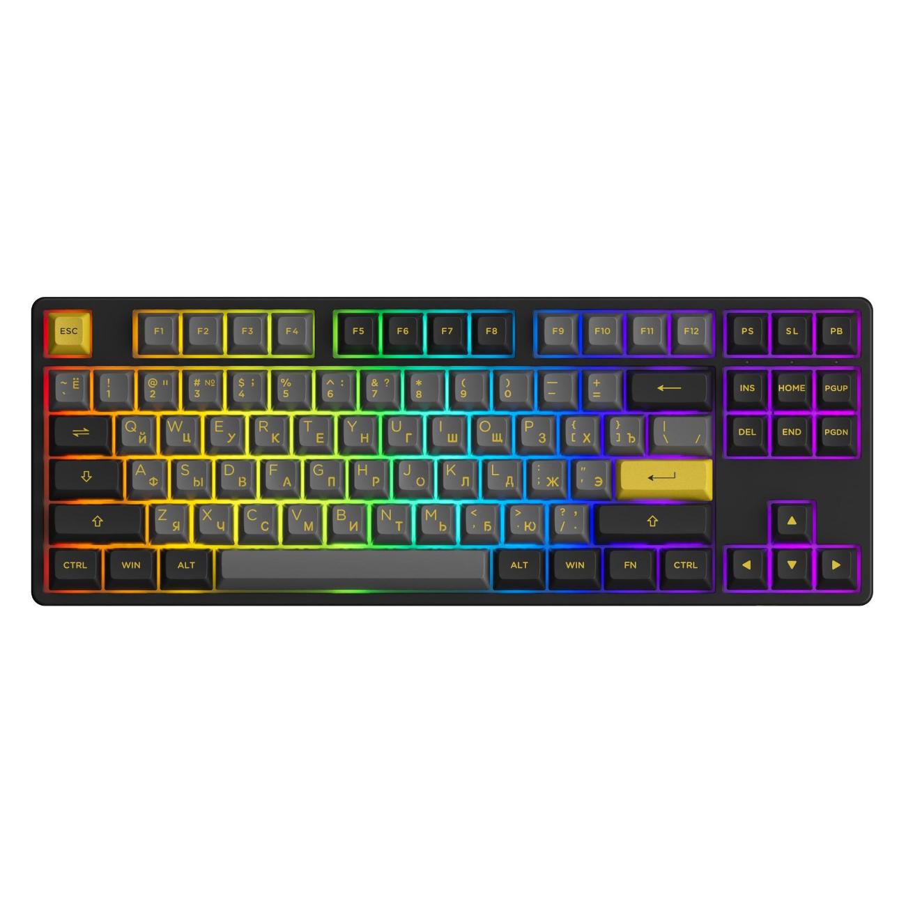 Игровая клавиатура Akko 5087S Black&Gold V3 Cream Yellow фото