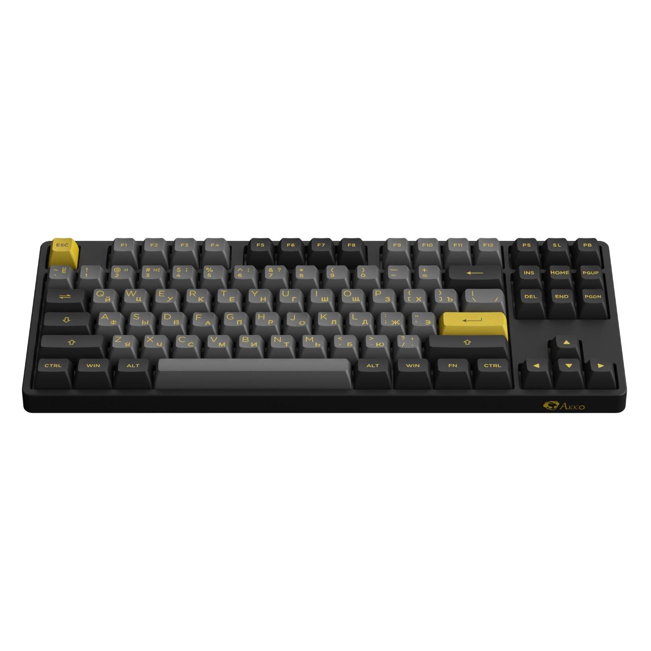 Игровая клавиатура Akko 5087B Plus Black&Gold V3 Cream Yellow