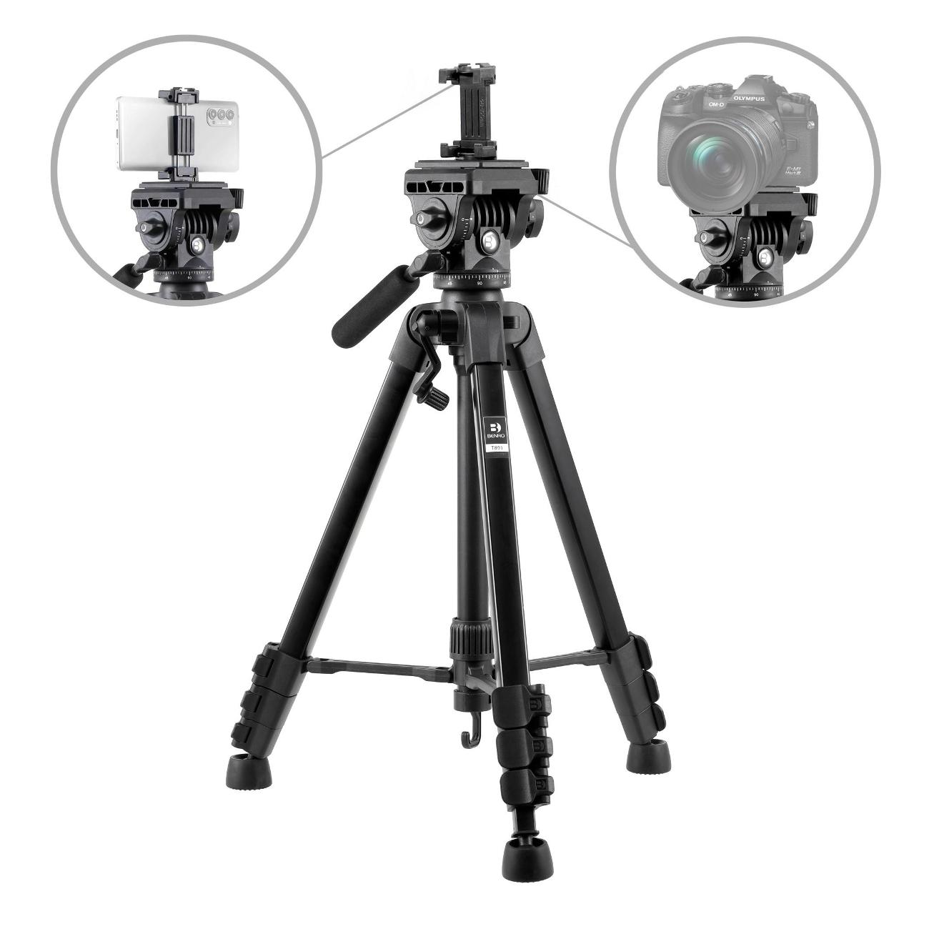 Штатив Benro T891+MH2N с держателем для смартфона фото