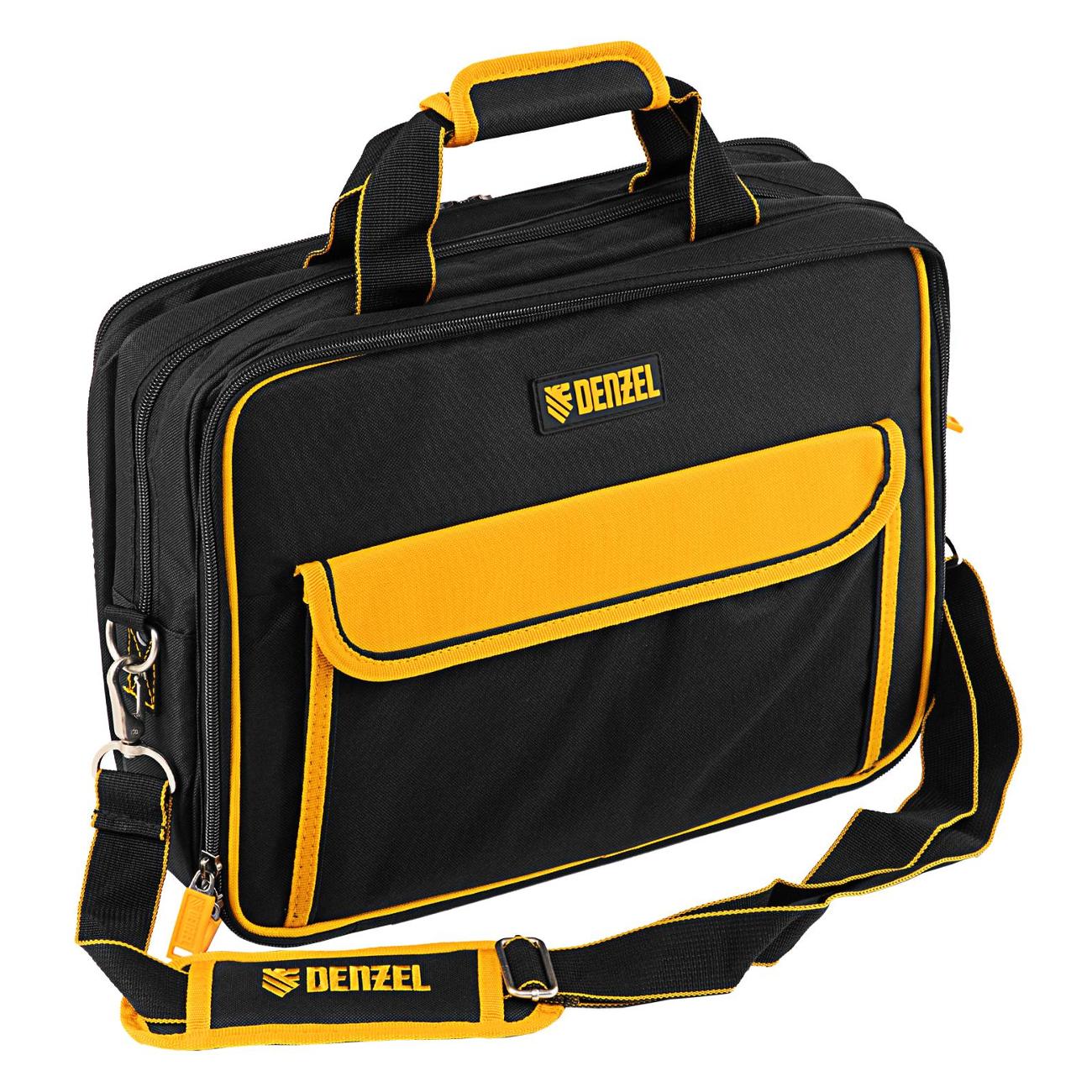 Сумка для инструмента Denzel 400х170х300 мм, 3 отделения 28 карманов наплечный ремень (90295)