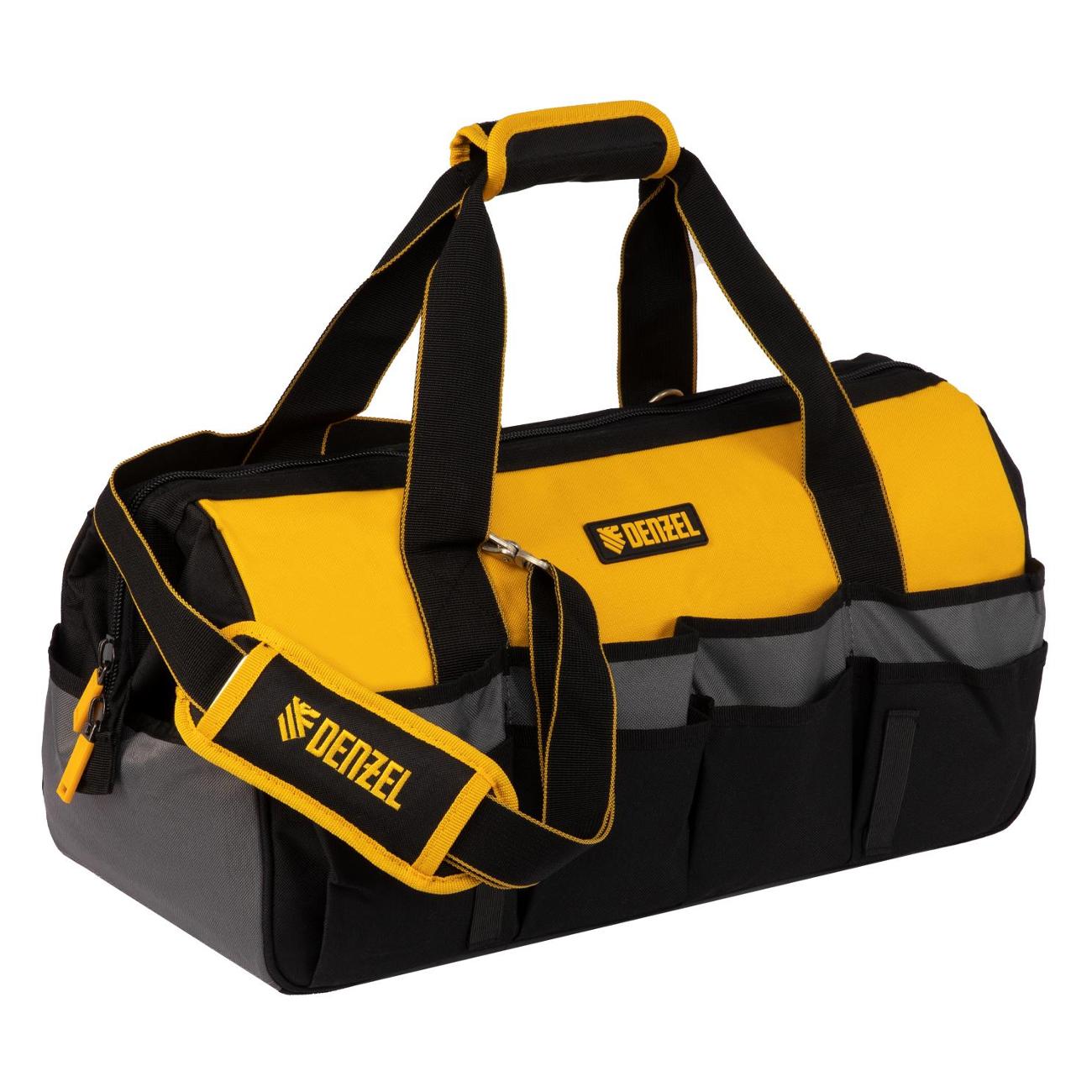 Сумка для инструмента Denzel 500х245х300 мм, съемный органайзер наплечный ремень (90293)