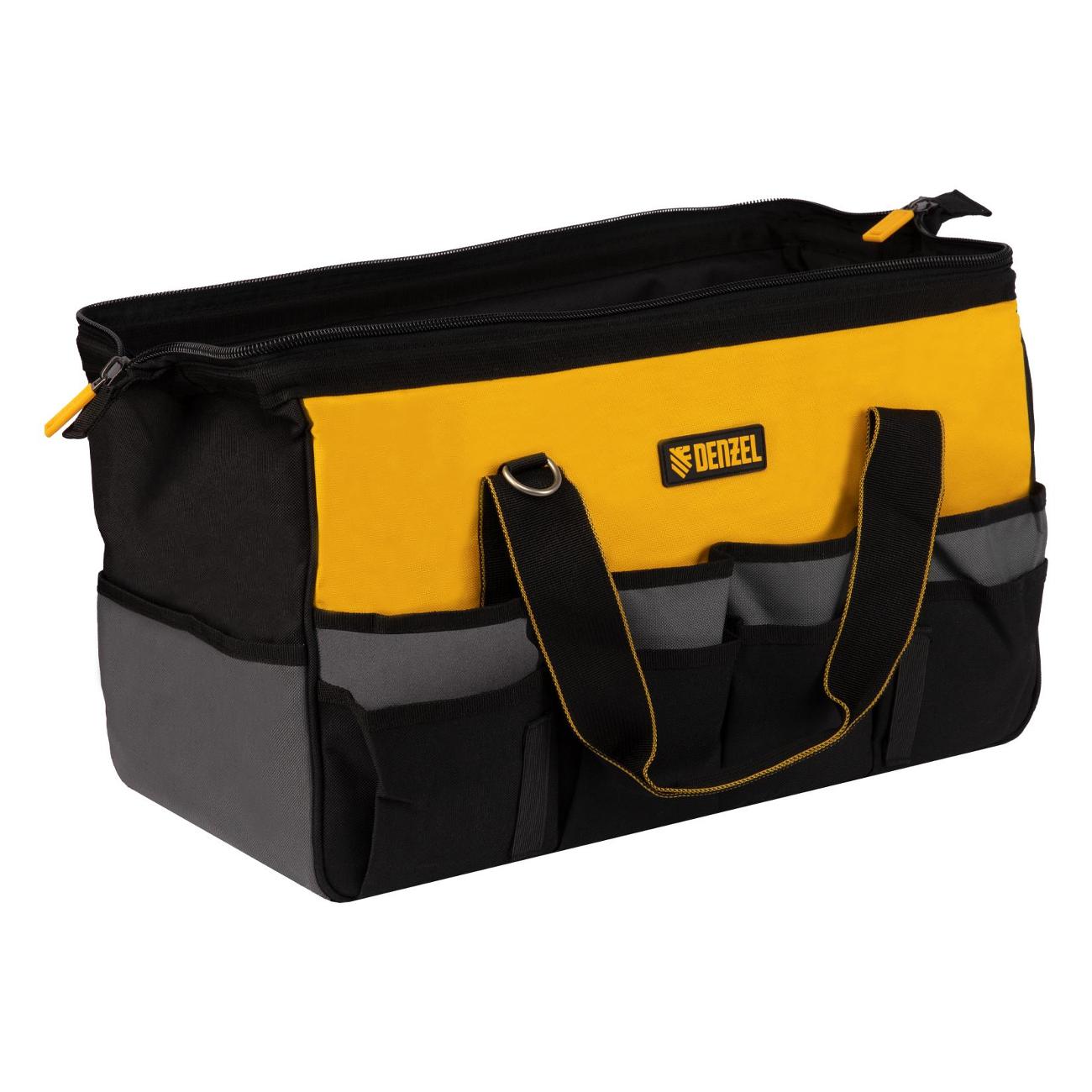Сумка для инструмента Denzel 500х245х300 мм, съемный органайзер наплечный ремень (90293)
