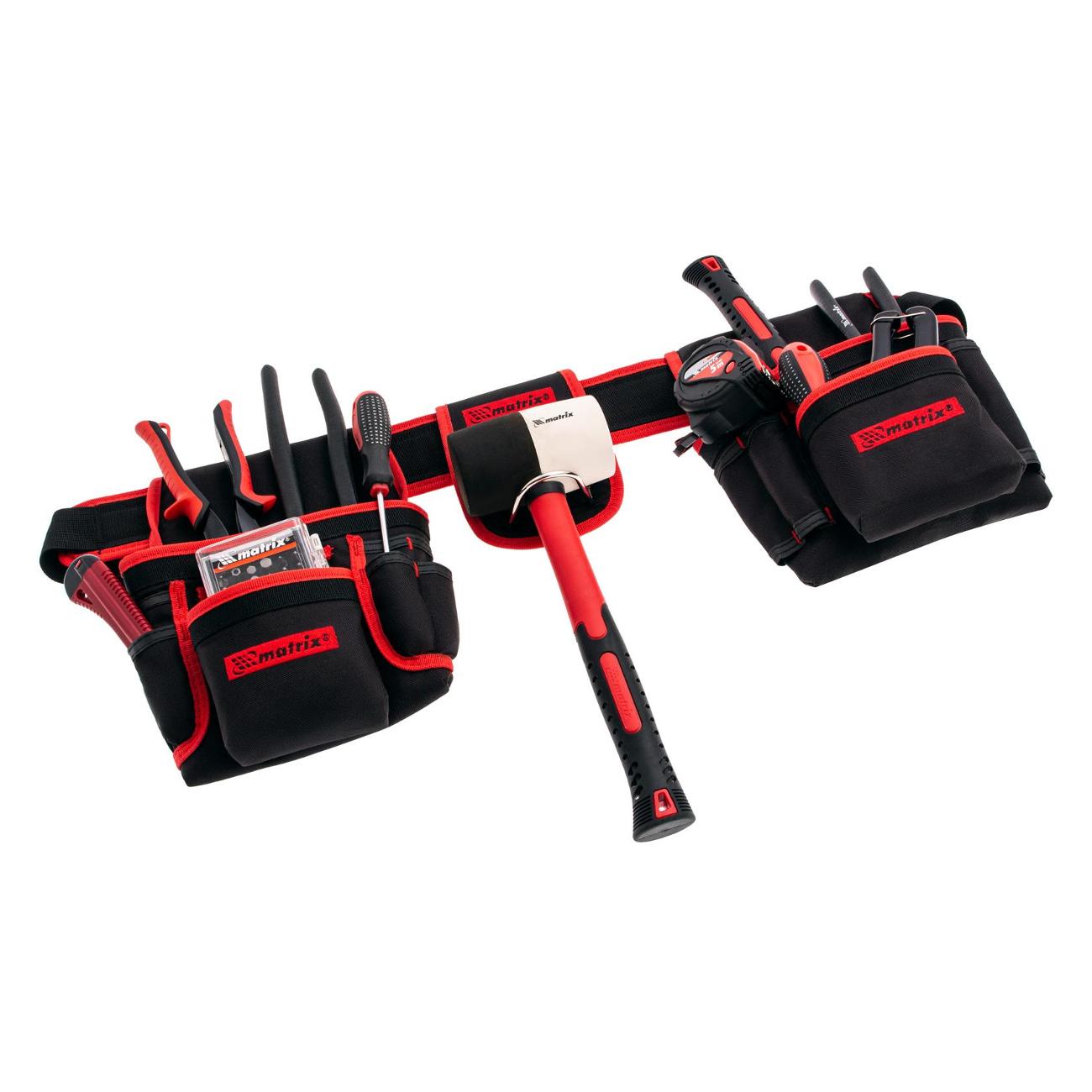 Сумка - пояс Matrix двойная, 20 карманов, держатель для молотка (90240)