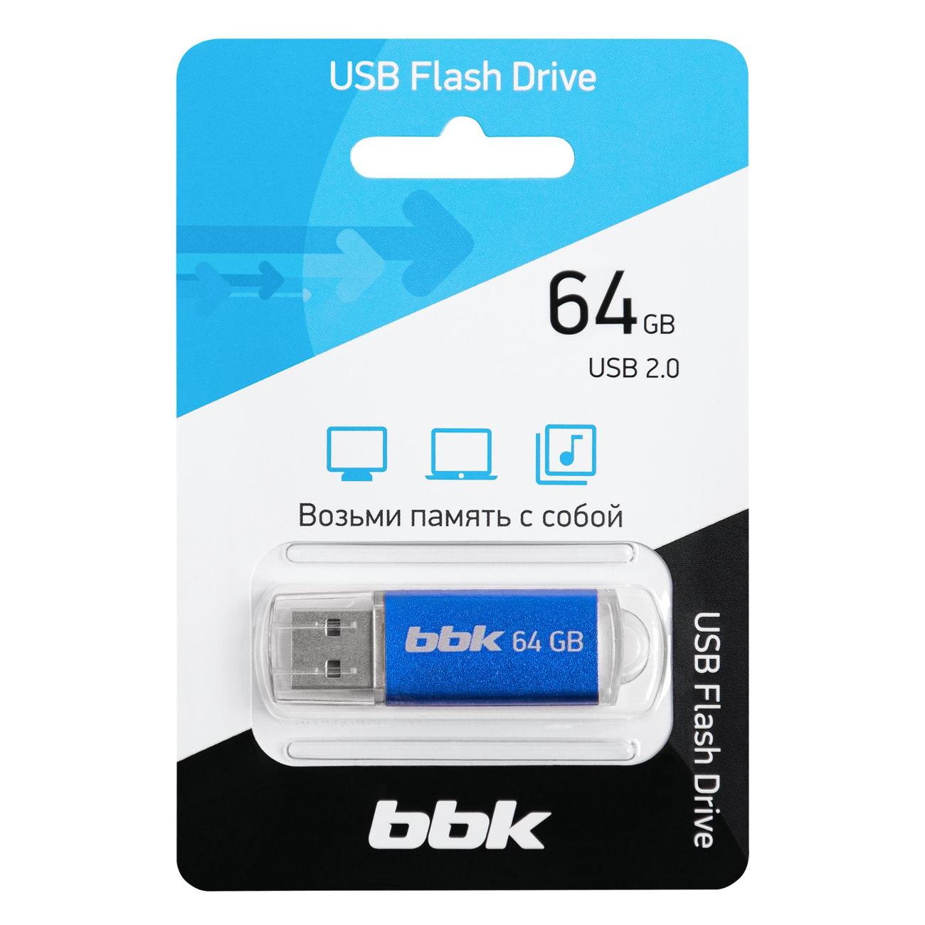 Флэш диск USB BBK 64GB 064G-RCT синий