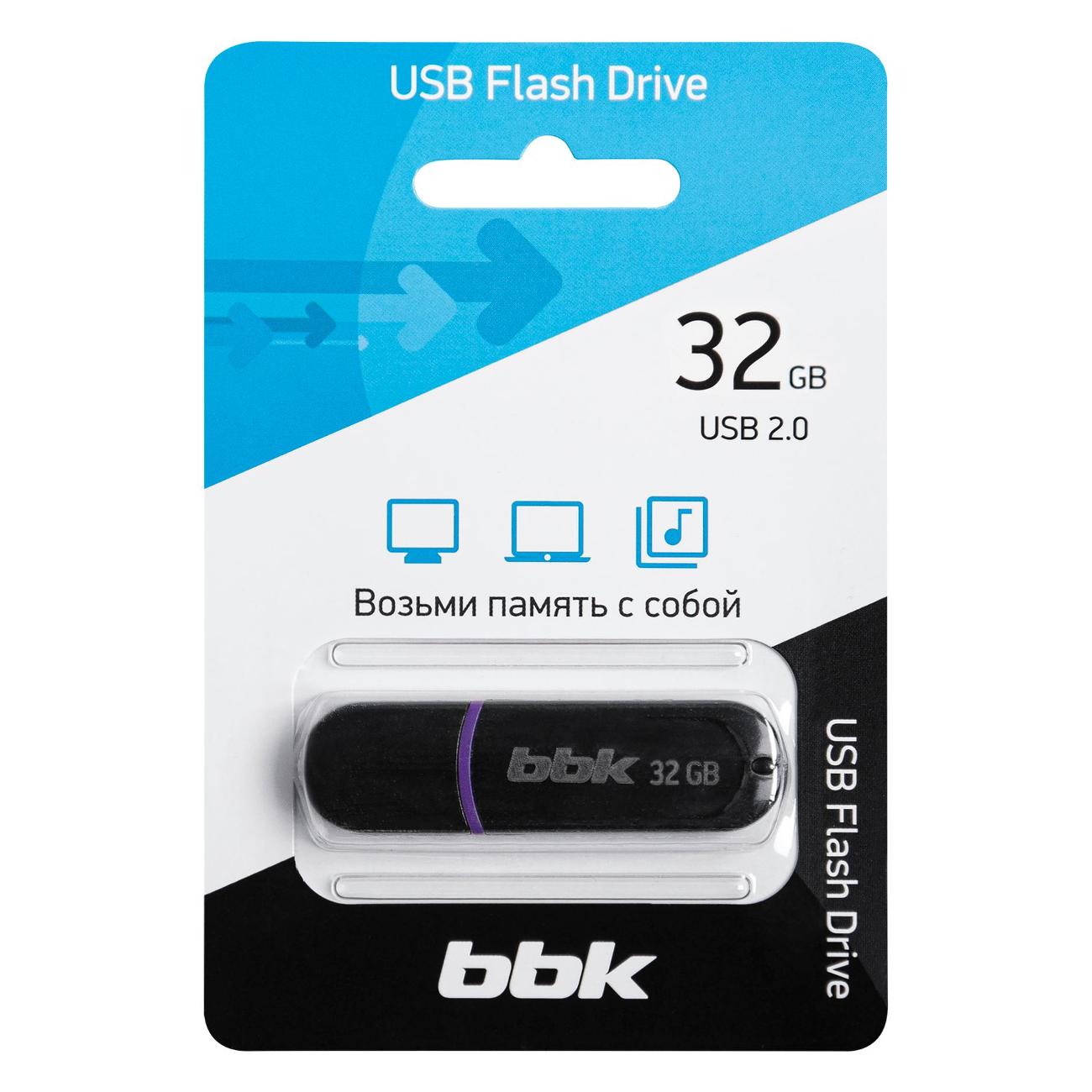 Флэш диск USB BBK 32GB 032G-JET черный
