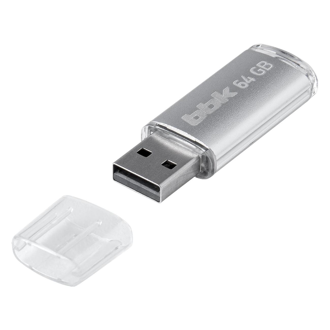 Флэш диск USB BBK 64GB 064G-RCT серебристый