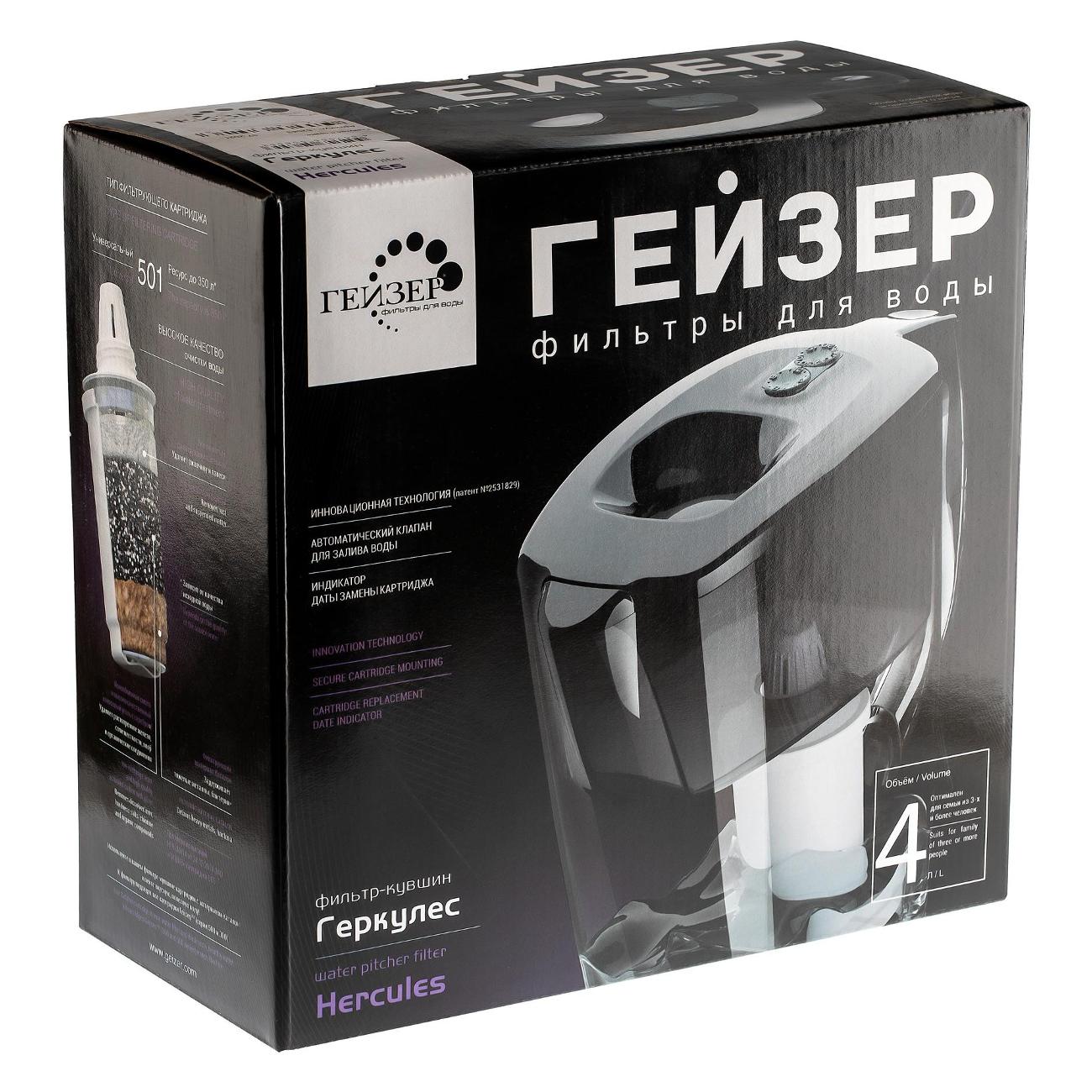 Фильтр для очистки воды Гейзер Геркулес 62043 графит