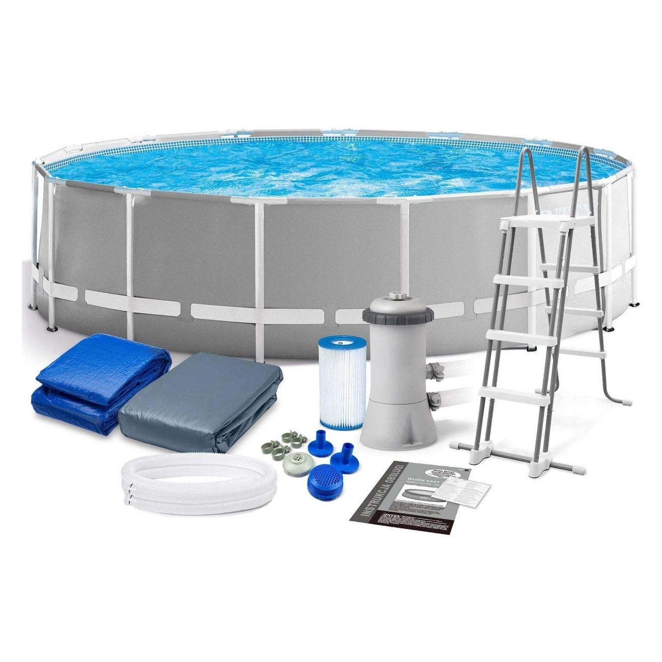 Бассейн надувной Intex 26716 серый