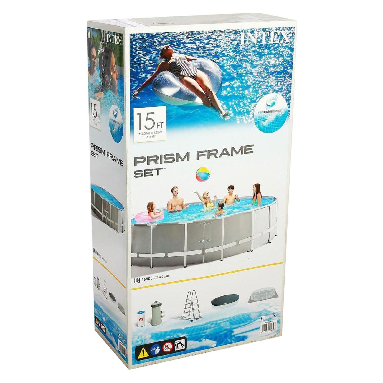 Бассейн надувной Intex 26716 серый
