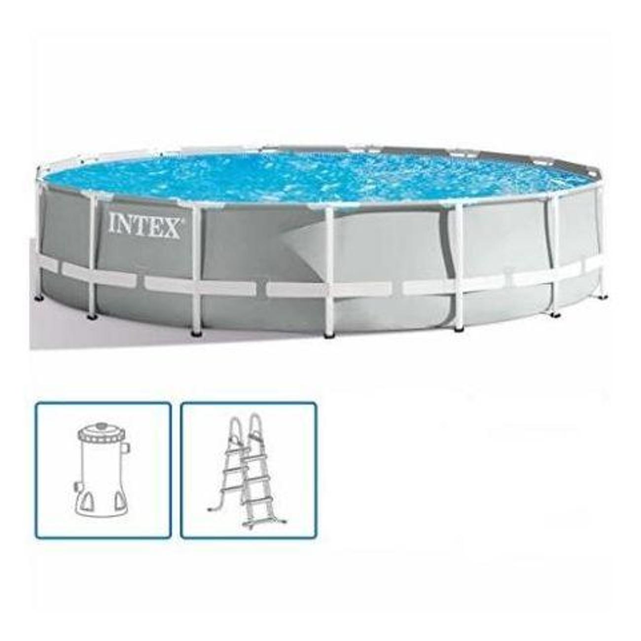 Бассейн надувной Intex 26718 серый