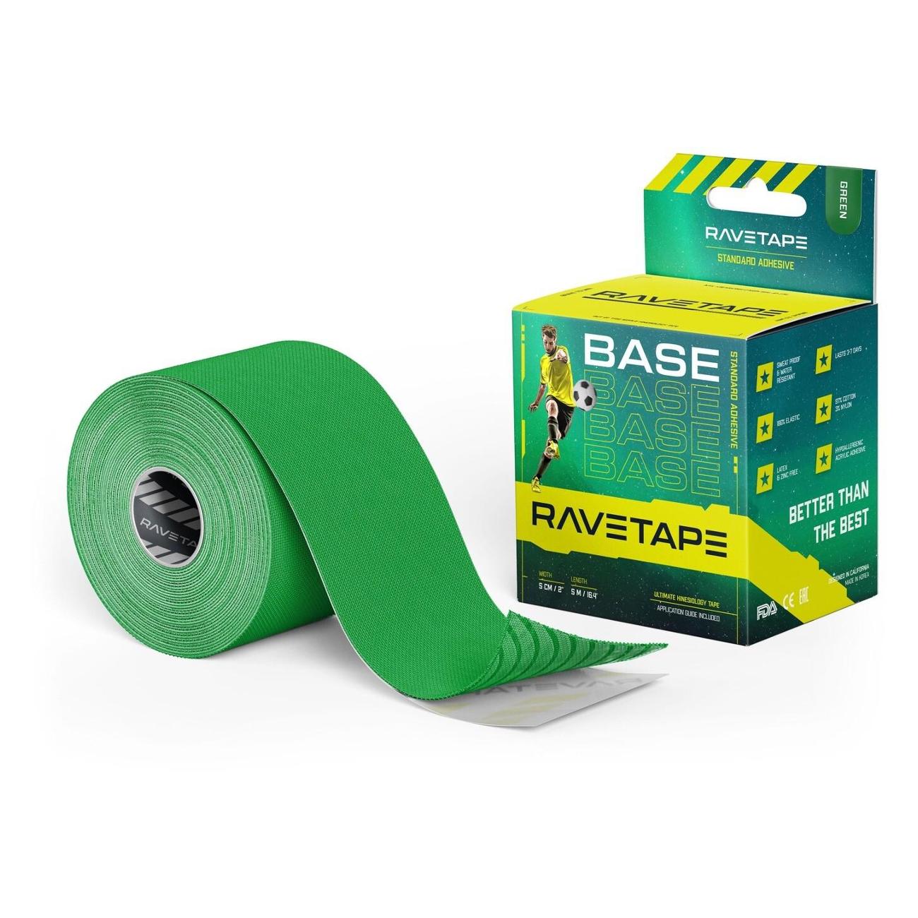 Кинезиотейп RaveTape RVTB-GRN-55 фото