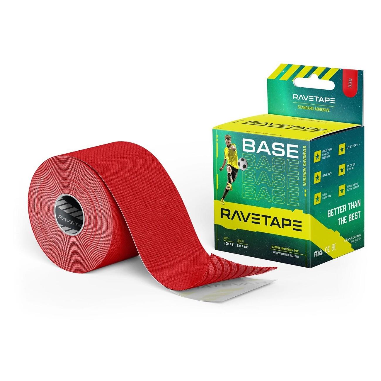 Кинезиотейп RaveTape RVTB-RED-55 фото