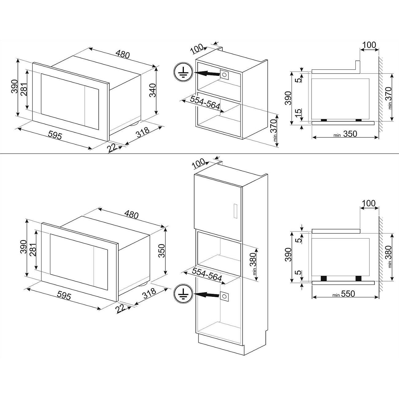 Встраиваемая микроволновая печь Премиум Smeg FMI120G