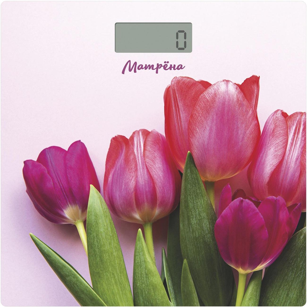 Весы напольные Матрёна МА-090 007835 тюльпаны