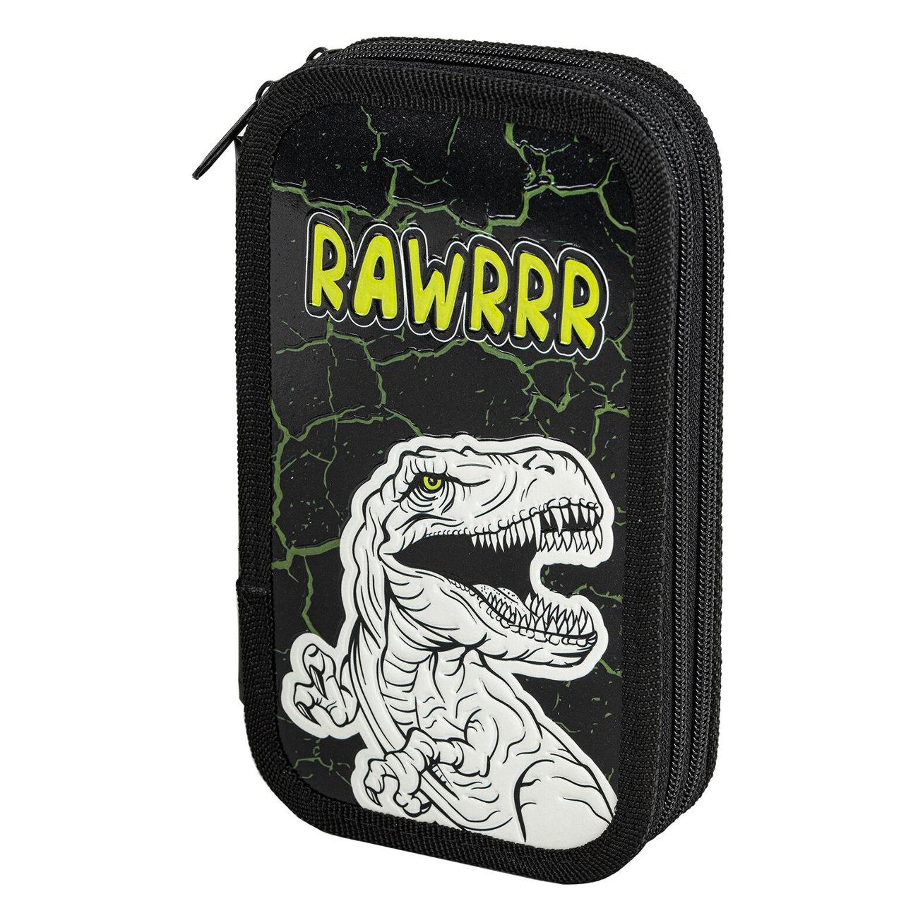 Пенал Юнландия 2 отделения 19x11 см черный