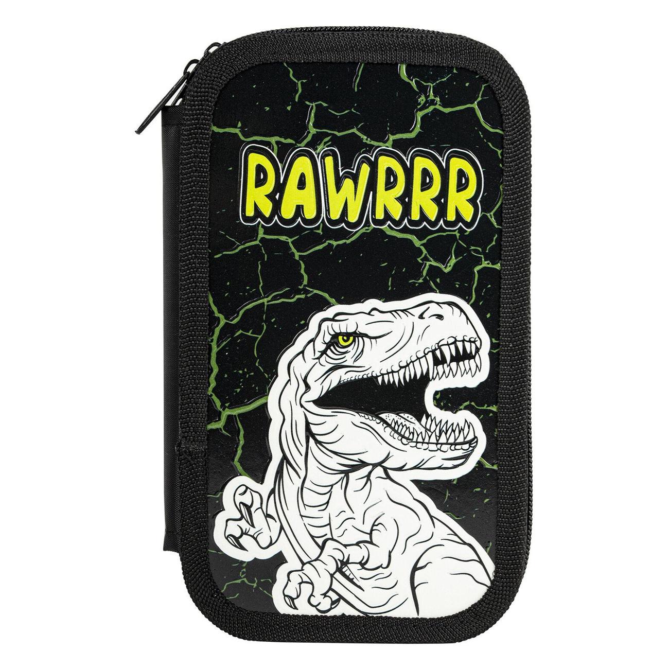 Пенал Юнландия 2 отделения 19x11 см черный