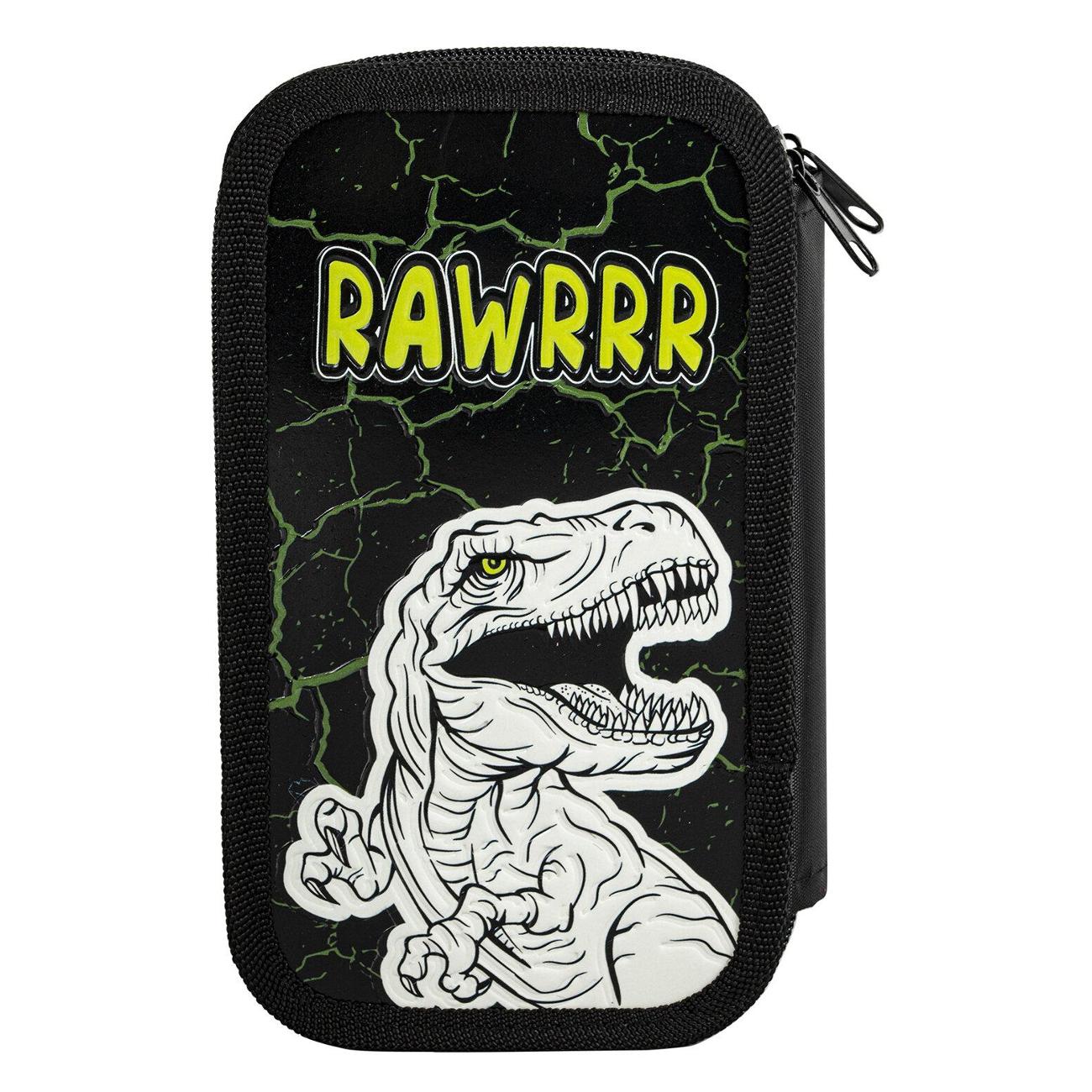 Пенал Юнландия 2 отделения 19x11 см черный