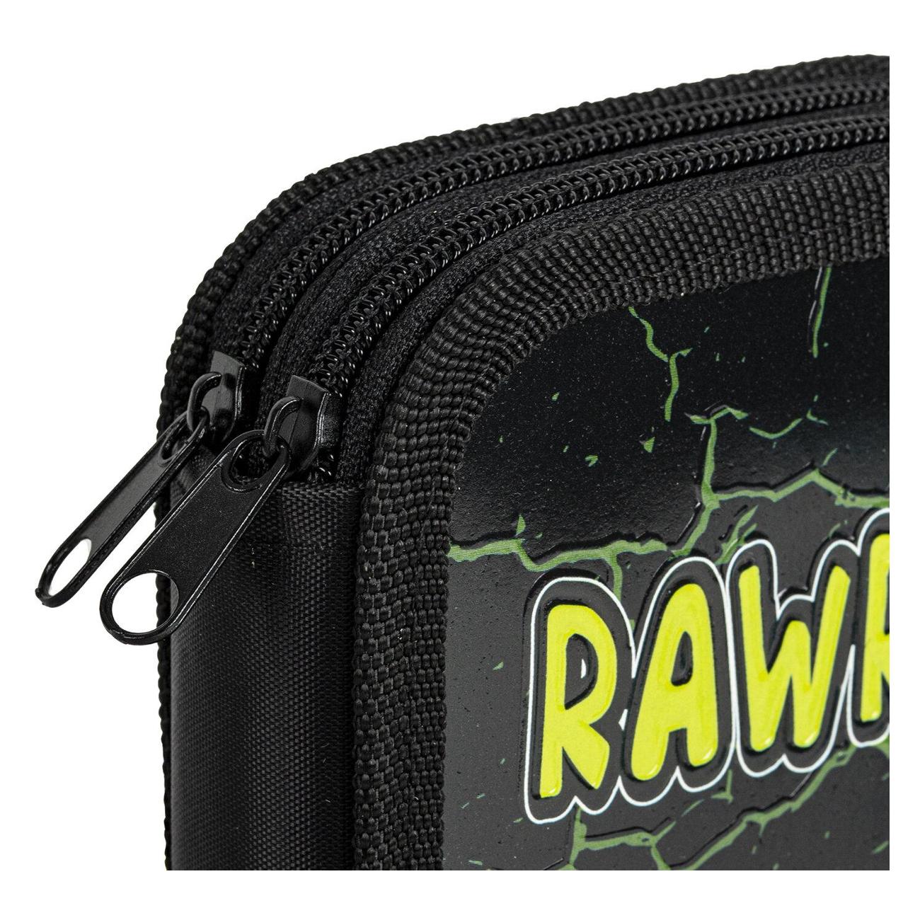 Пенал Юнландия 2 отделения 19x11 см черный