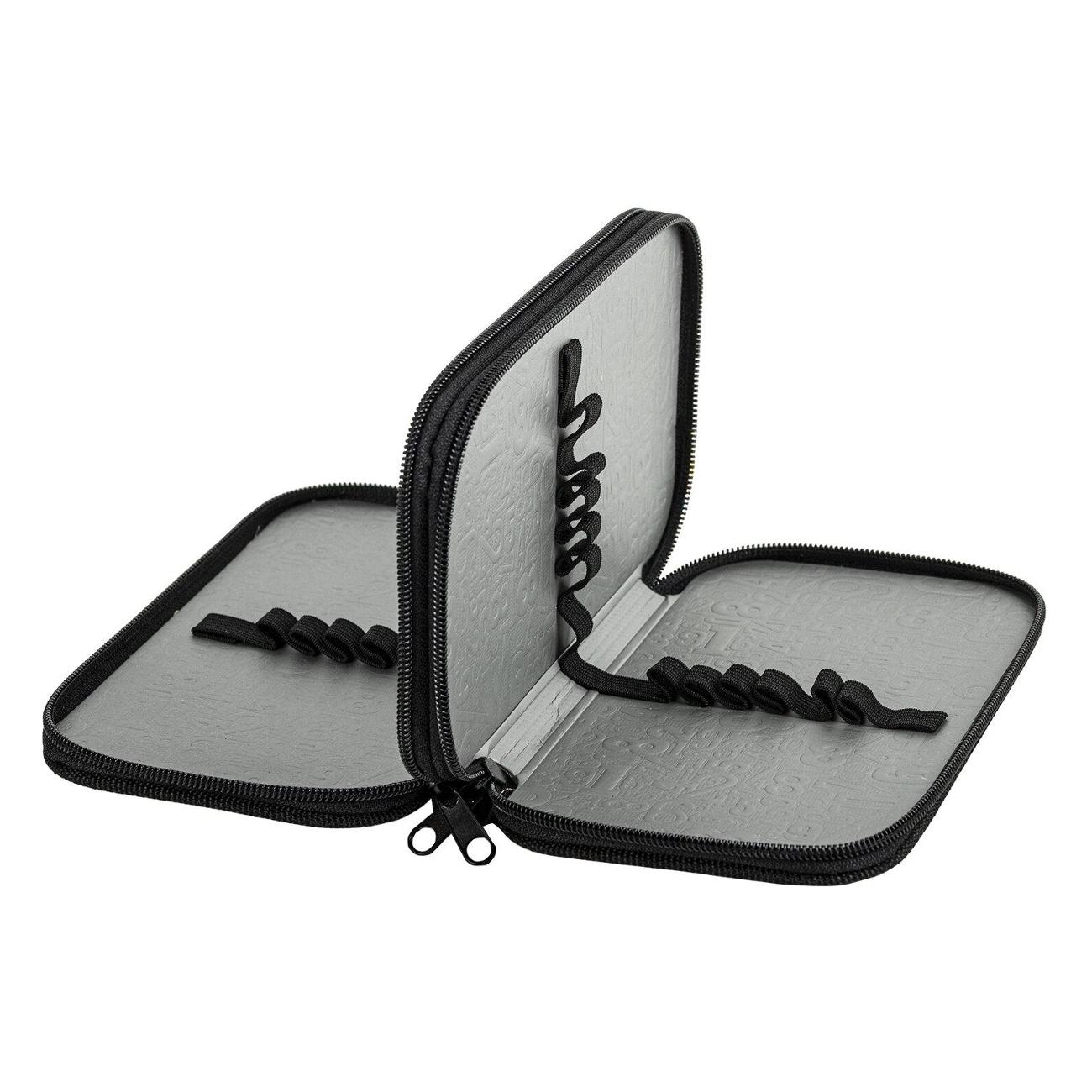 Пенал Юнландия 2 отделения 19x11 см черный