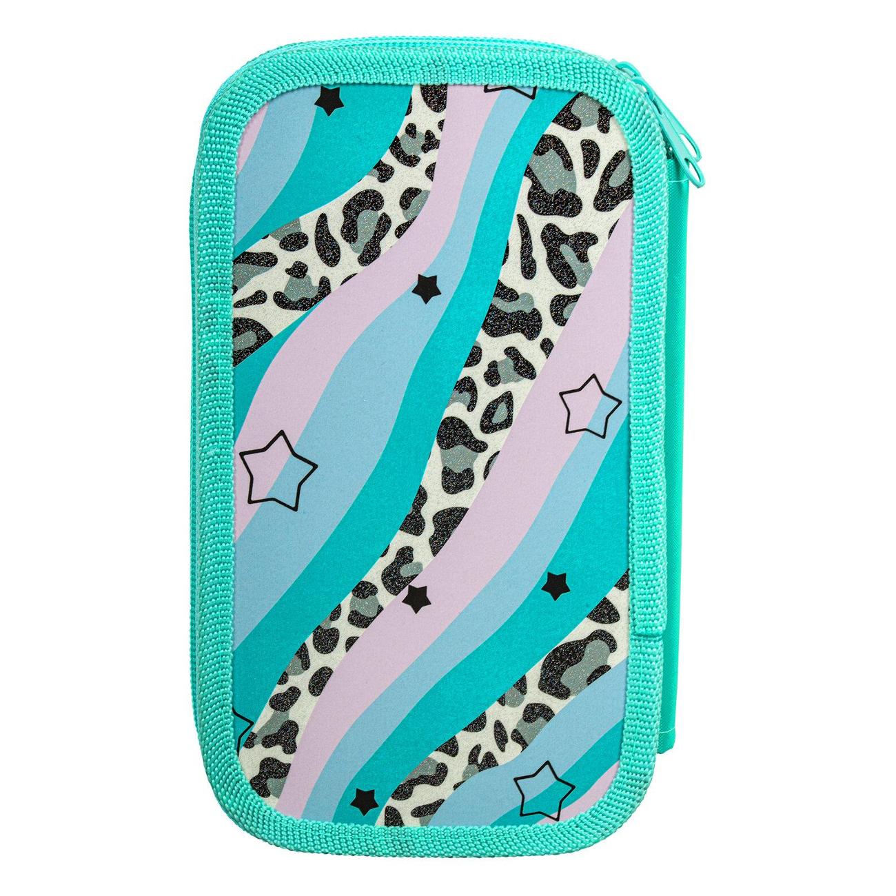 Пенал Юнландия 2 отделения 19x11 см бирюзовый