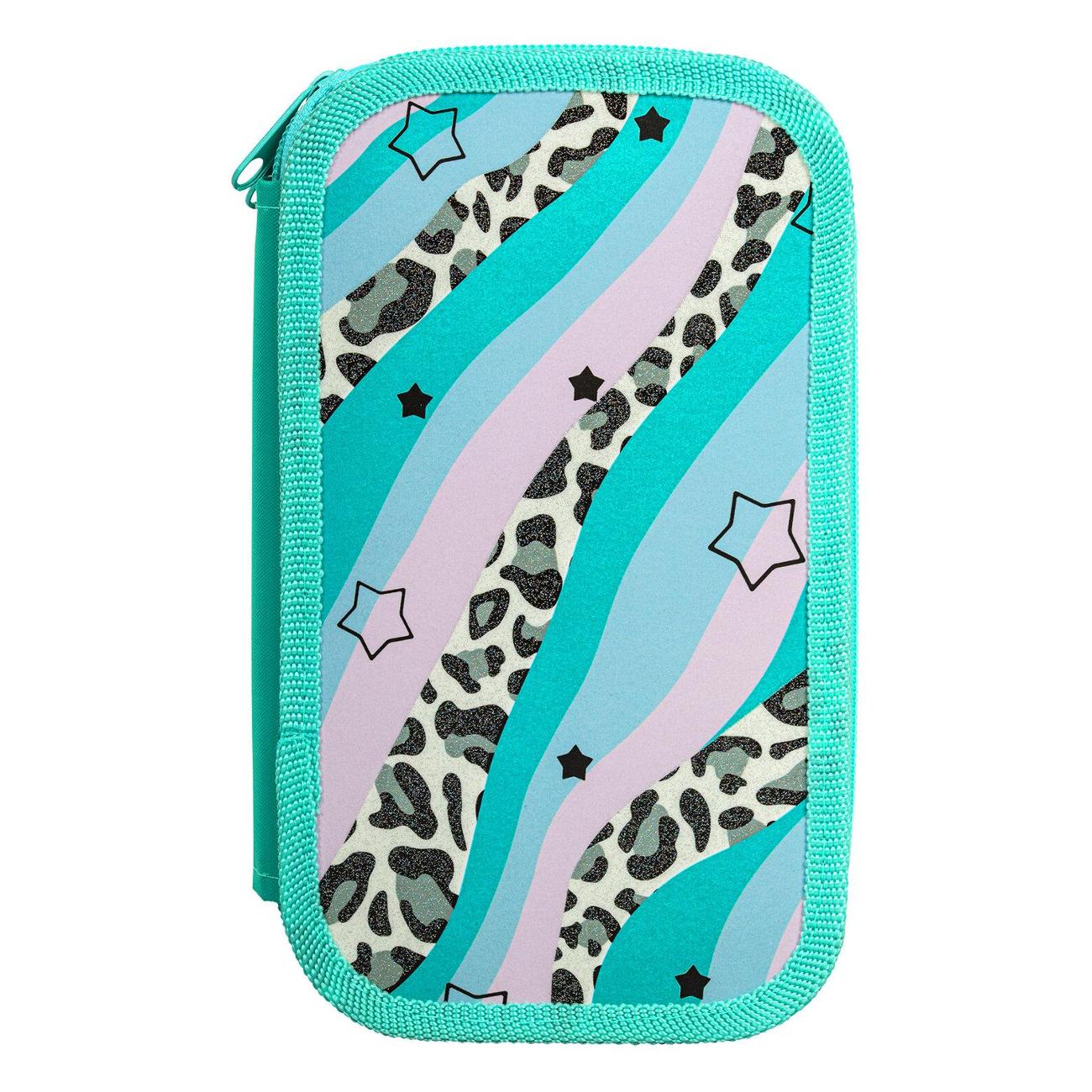 Пенал Юнландия 2 отделения 19x11 см бирюзовый