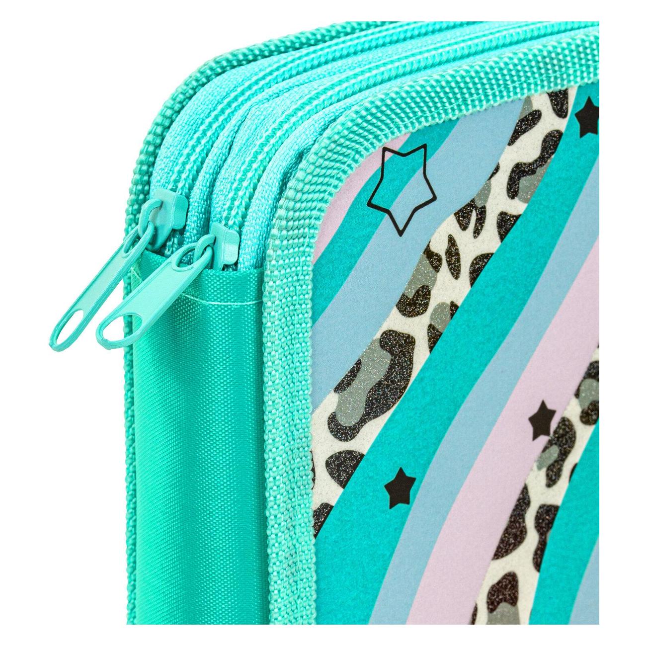 Пенал Юнландия 2 отделения 19x11 см бирюзовый