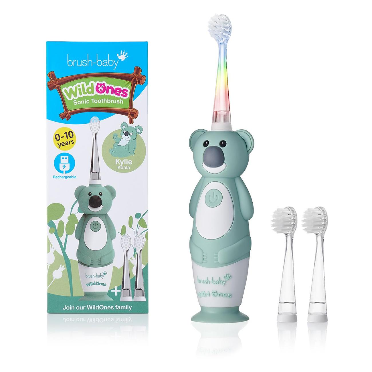 Электрическая зубная щетка Brush-Baby Sonic WildOnes Коала оранжевая