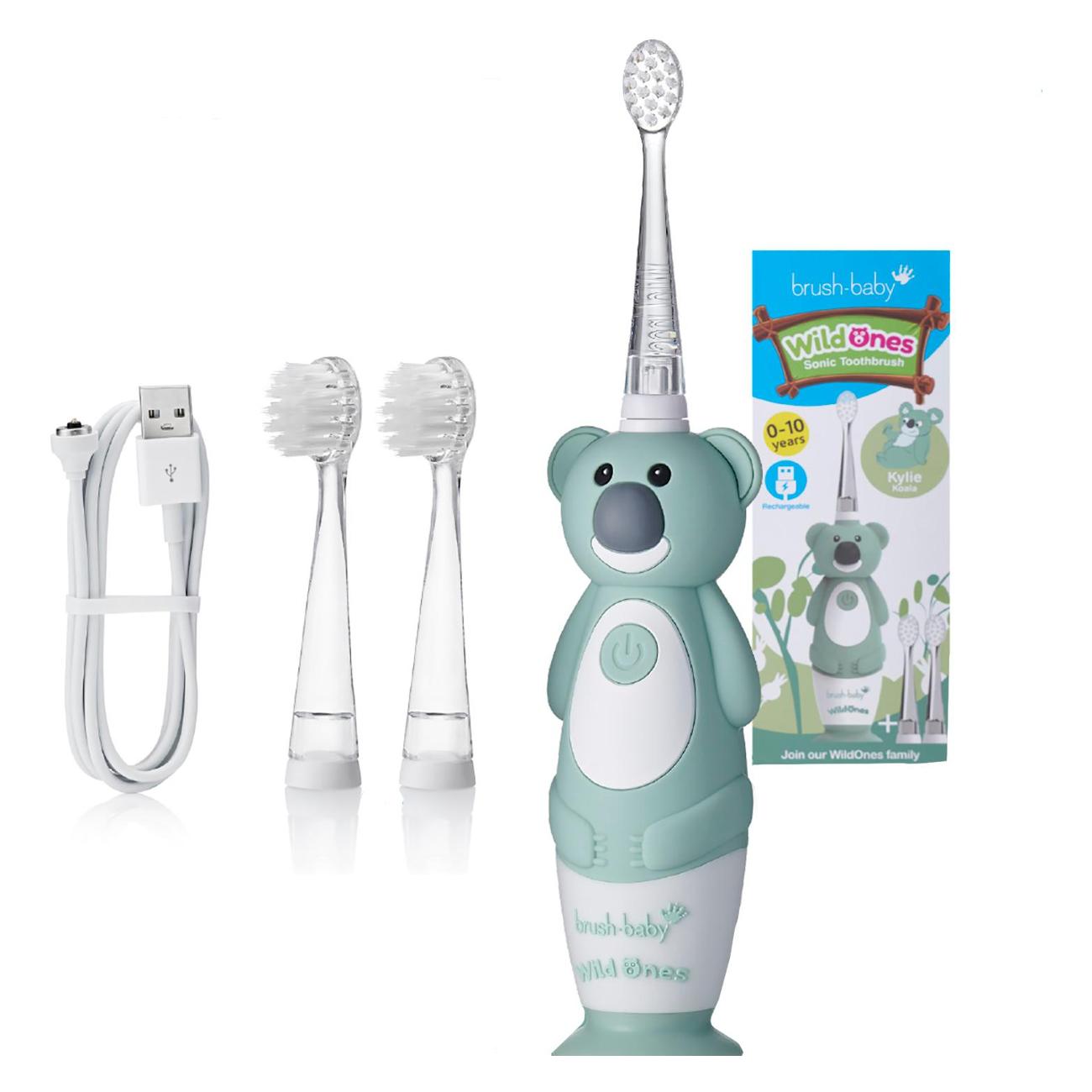 Электрическая зубная щетка Brush-Baby Sonic WildOnes Коала оранжевая