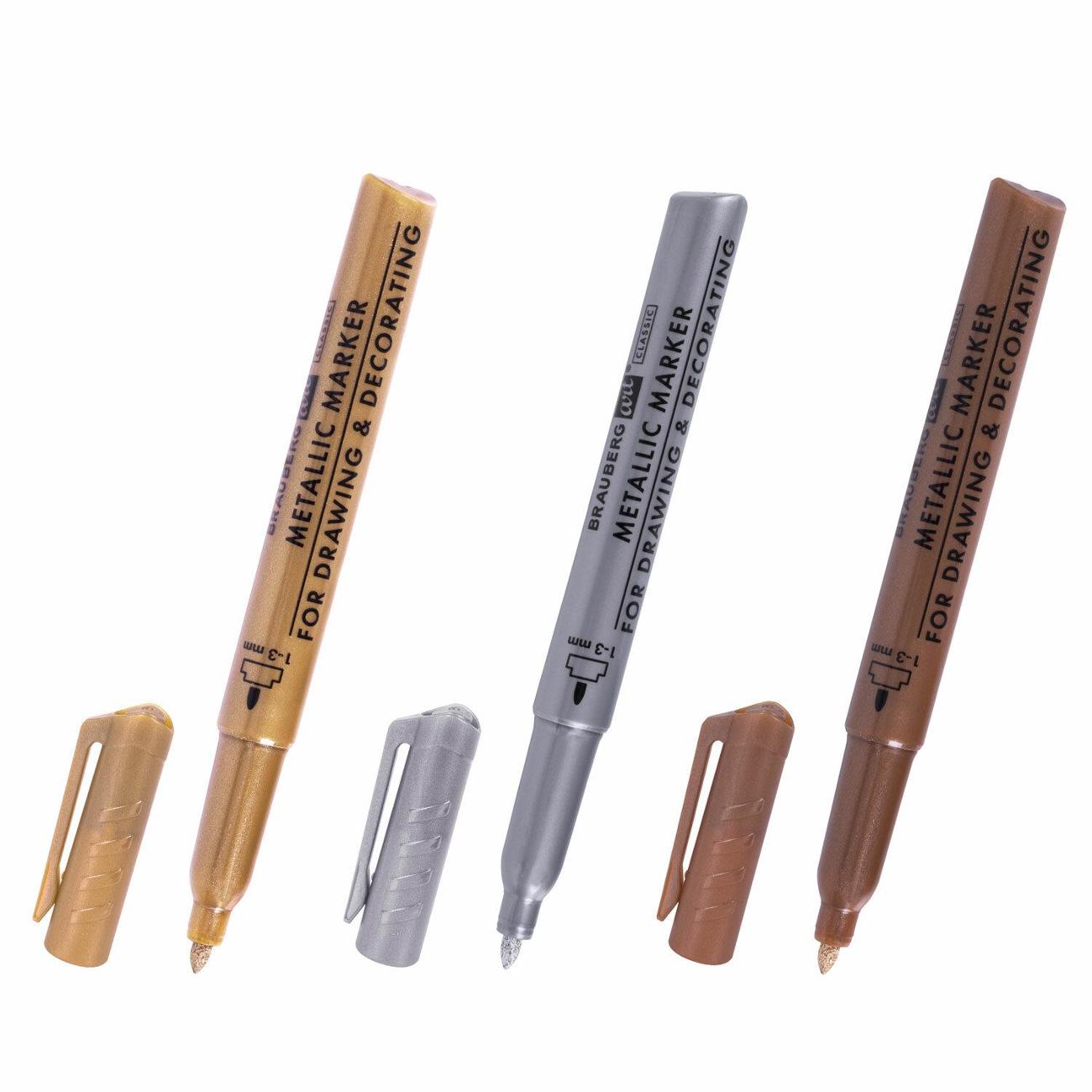 Маркер перманентный Brauberg 152440 3 цвета