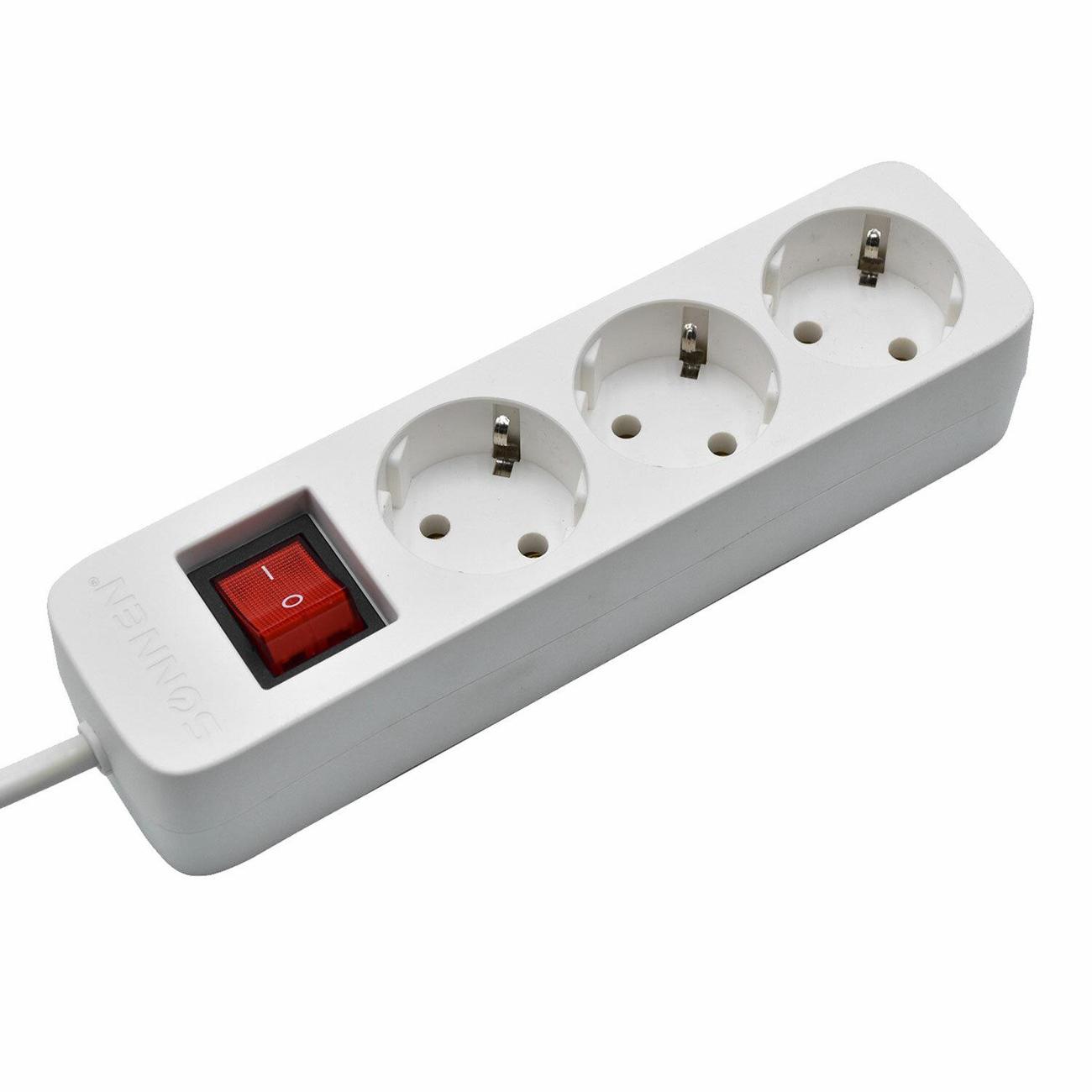 Сетевой фильтр Sonnen 513659 1,8 м белый