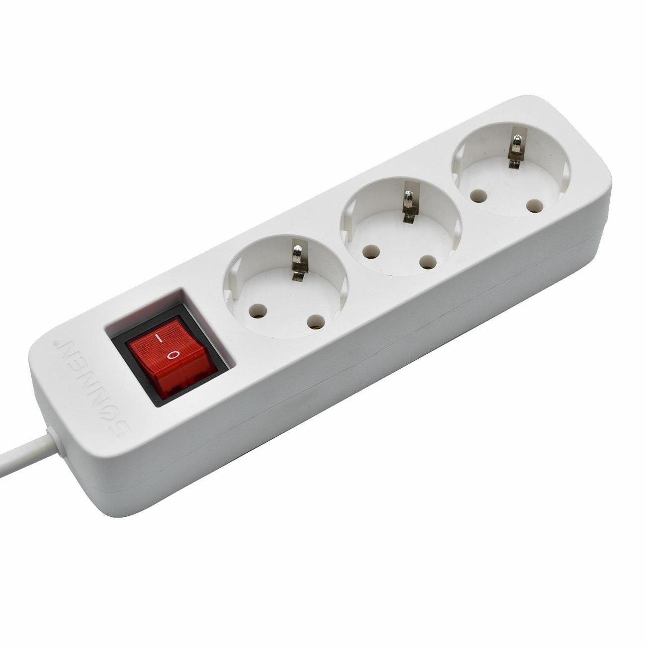 Сетевой фильтр Sonnen 513660 3 м белый