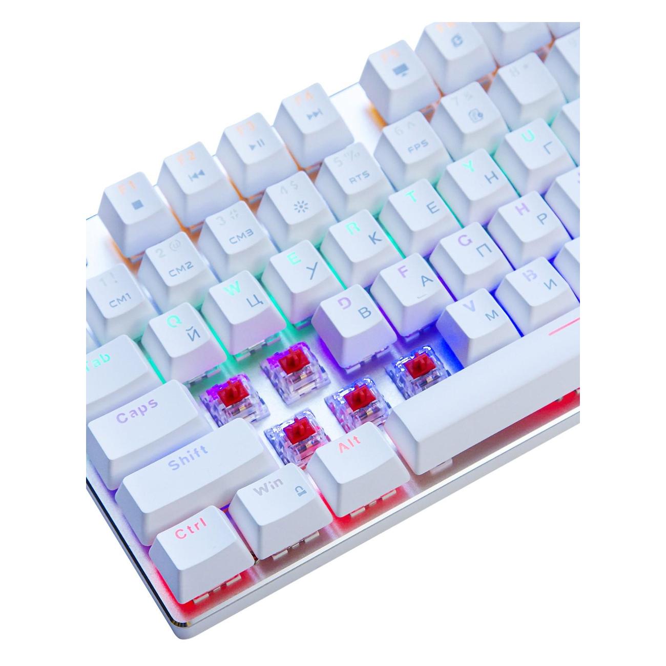 Игровая клавиатура Metoo Zero X76 White/красный