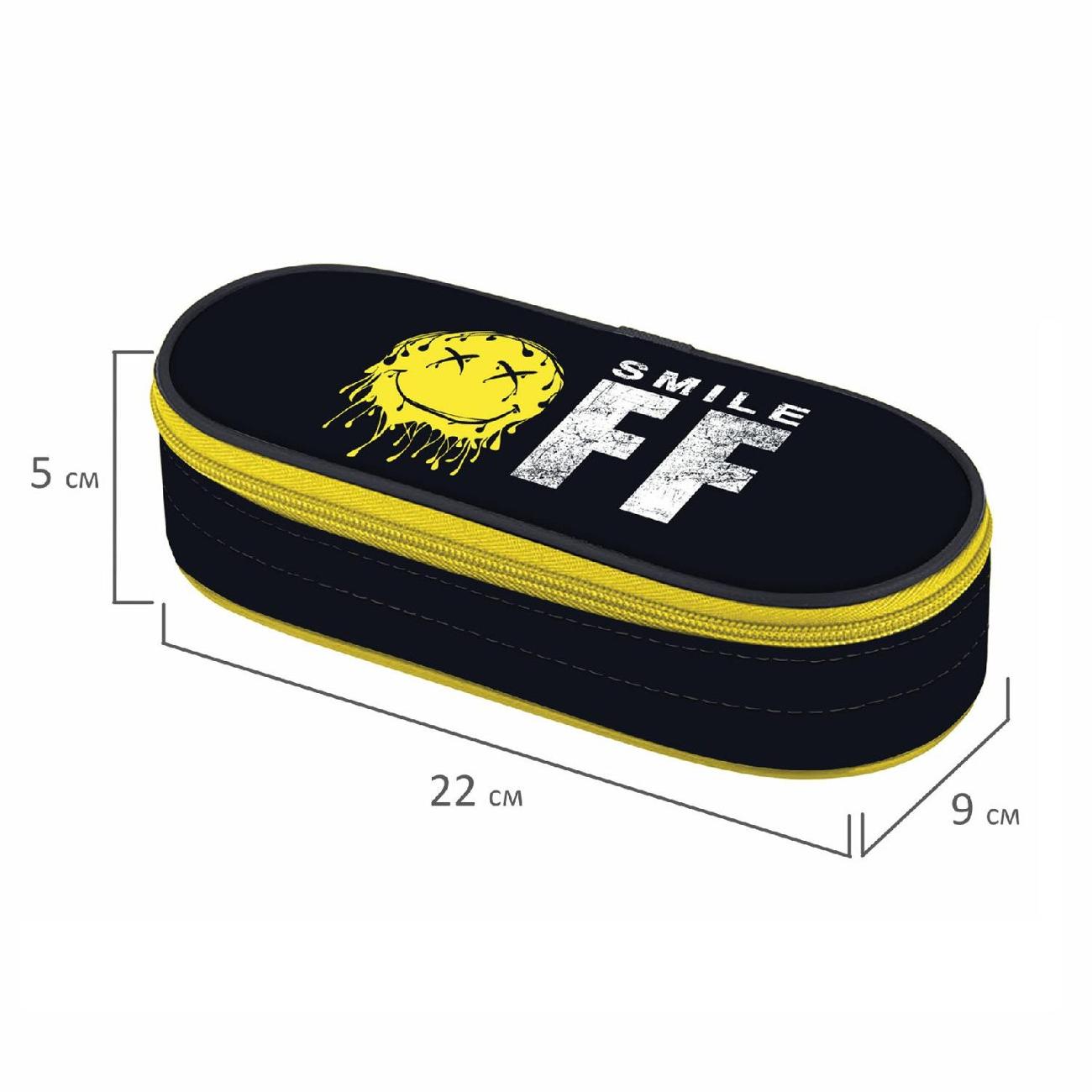 Пенал Brauberg 271587 22х9 см желтый-черный