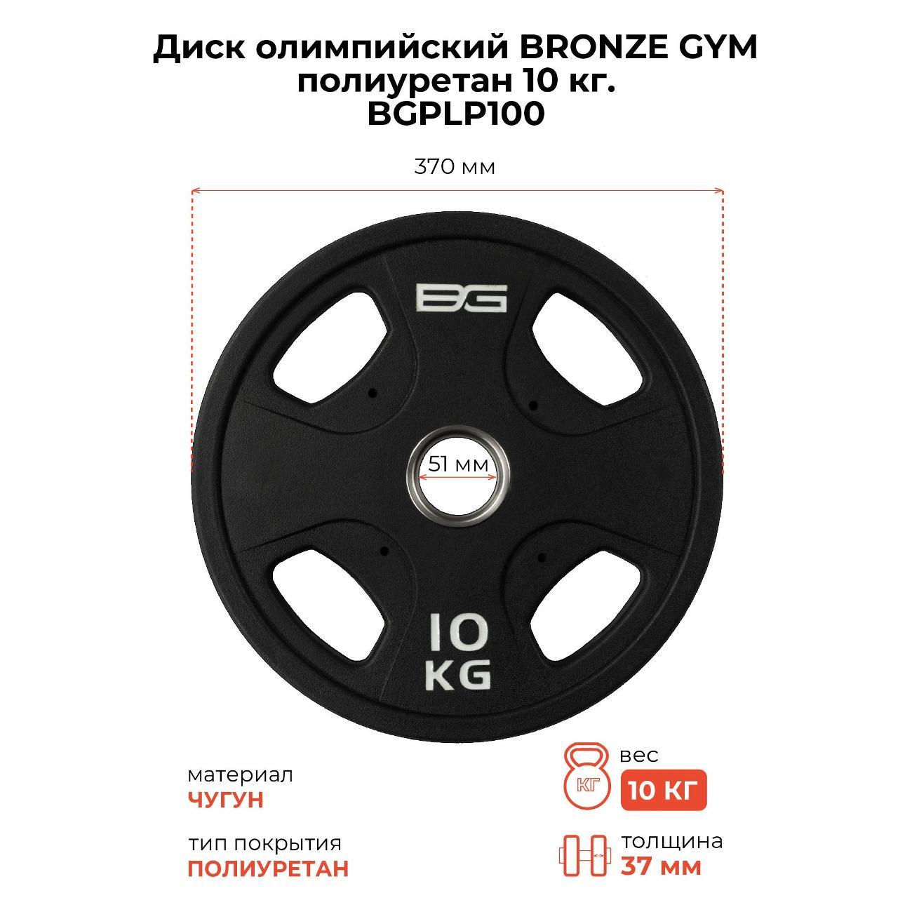 Диск обрезиненный Bronze Gym BGPLP100