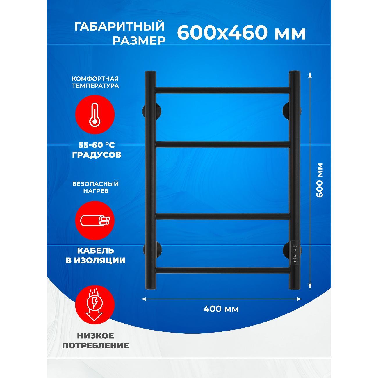 Полотенцесушитель ENERGY Group ROUND 600*400 черный