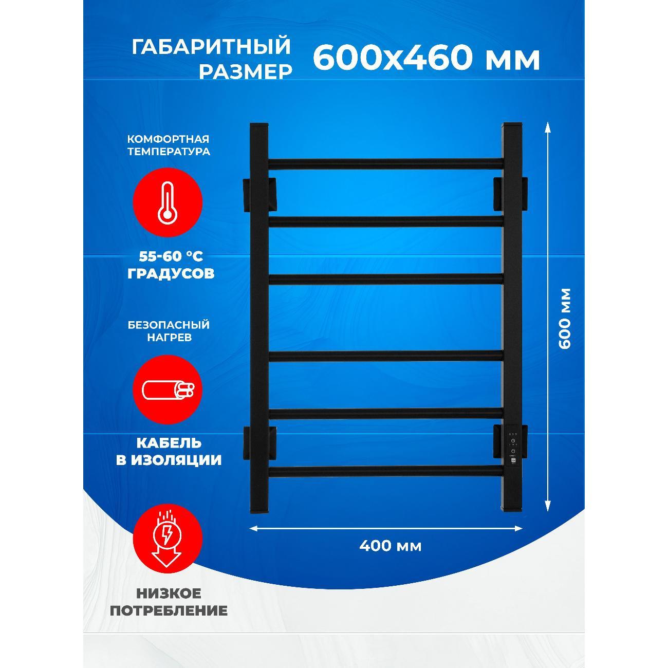 Полотенцесушитель ENERGY Group RELO 600*400 черный