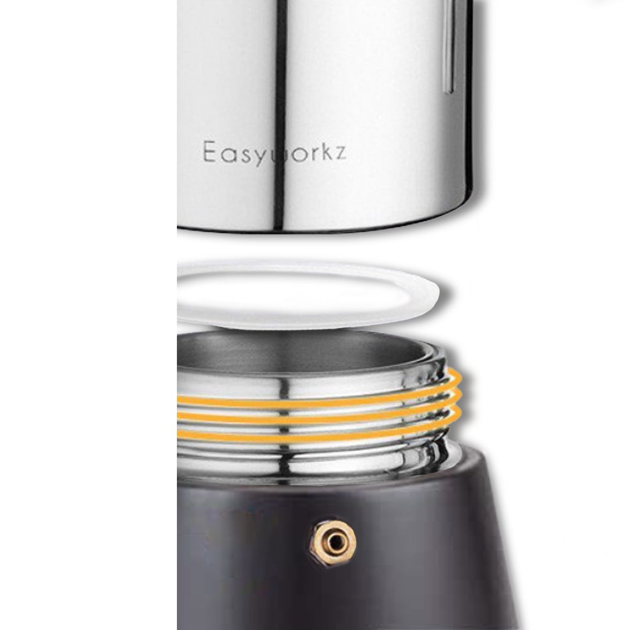 Кофеварка гейзерная для индукционной и газовой плиты HILZZ Diego Bl черный металлик