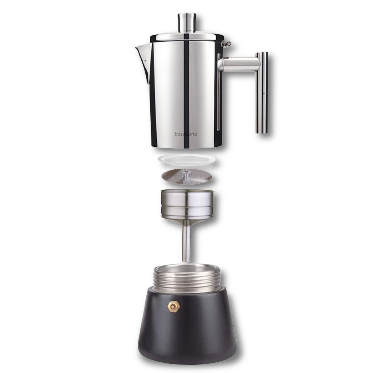 Кофеварка гейзерная для индукционной и газовой плиты HILZZ Diego Bl черный металлик