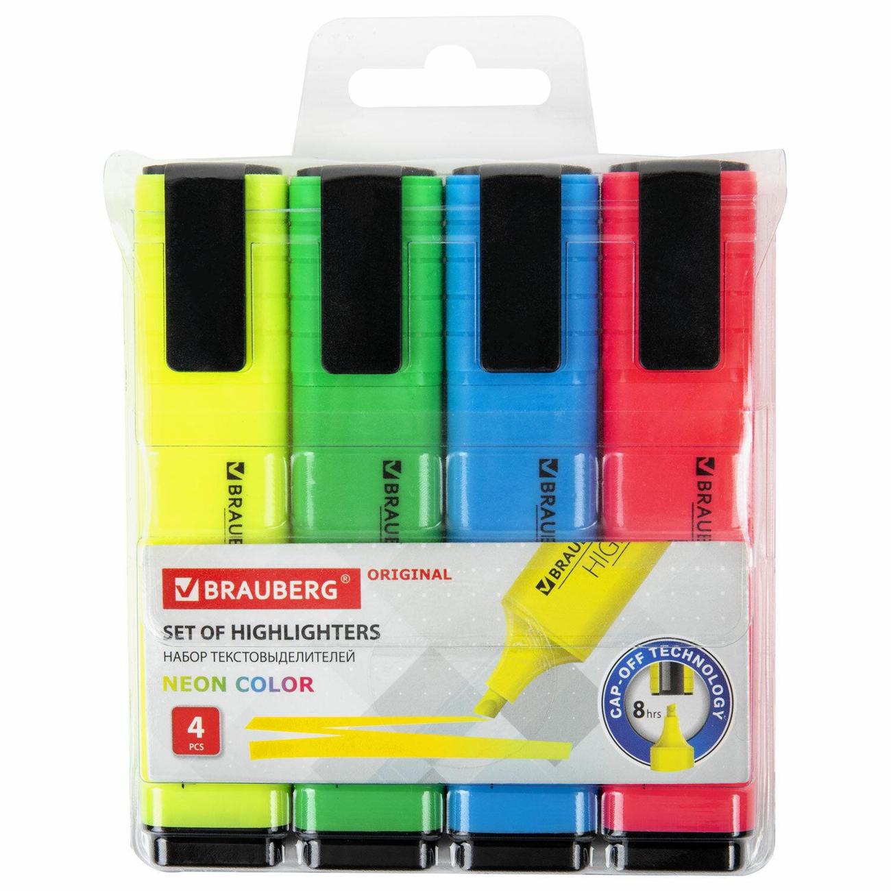 Текстовыделители Brauberg 152215 4 цвета