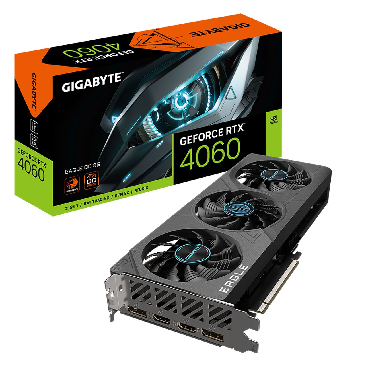 Видеокарта GIGABYTE NVIDIA GeForce RTX 4060 8GB EAGLE OC 8GB (GV-N4060EAGLE OC-8GD)