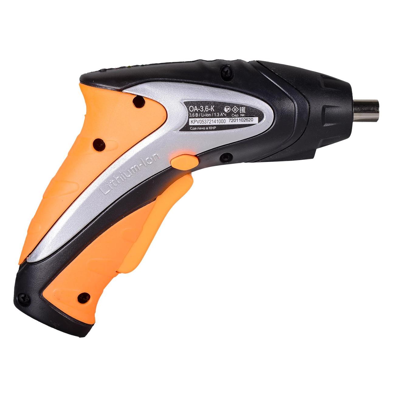 Отвертка аккумуляторная Вихрь ОА-3,6-К